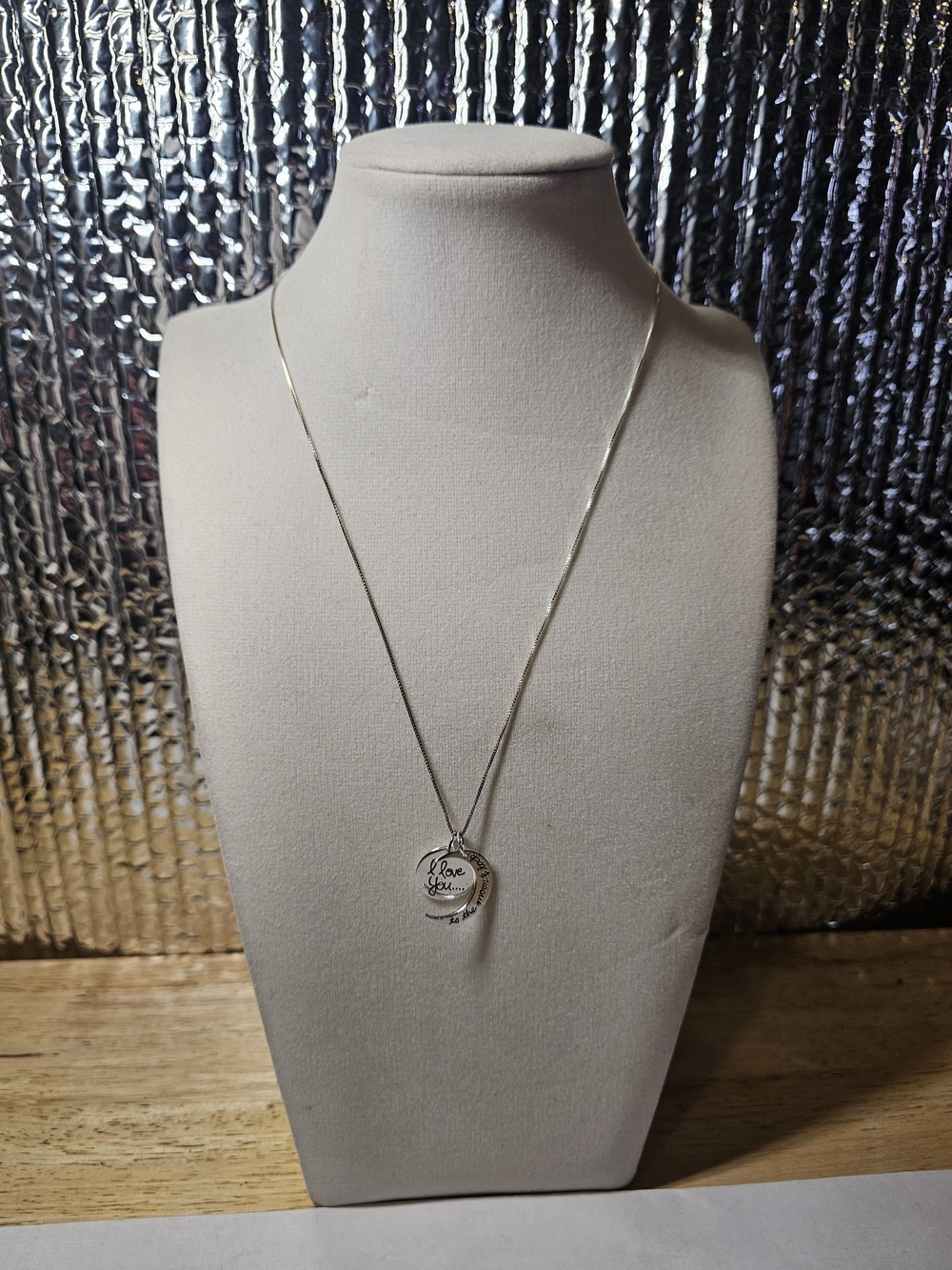 Sterling Silver 925  'I Love You' Heart Pendant Necklace - 18in